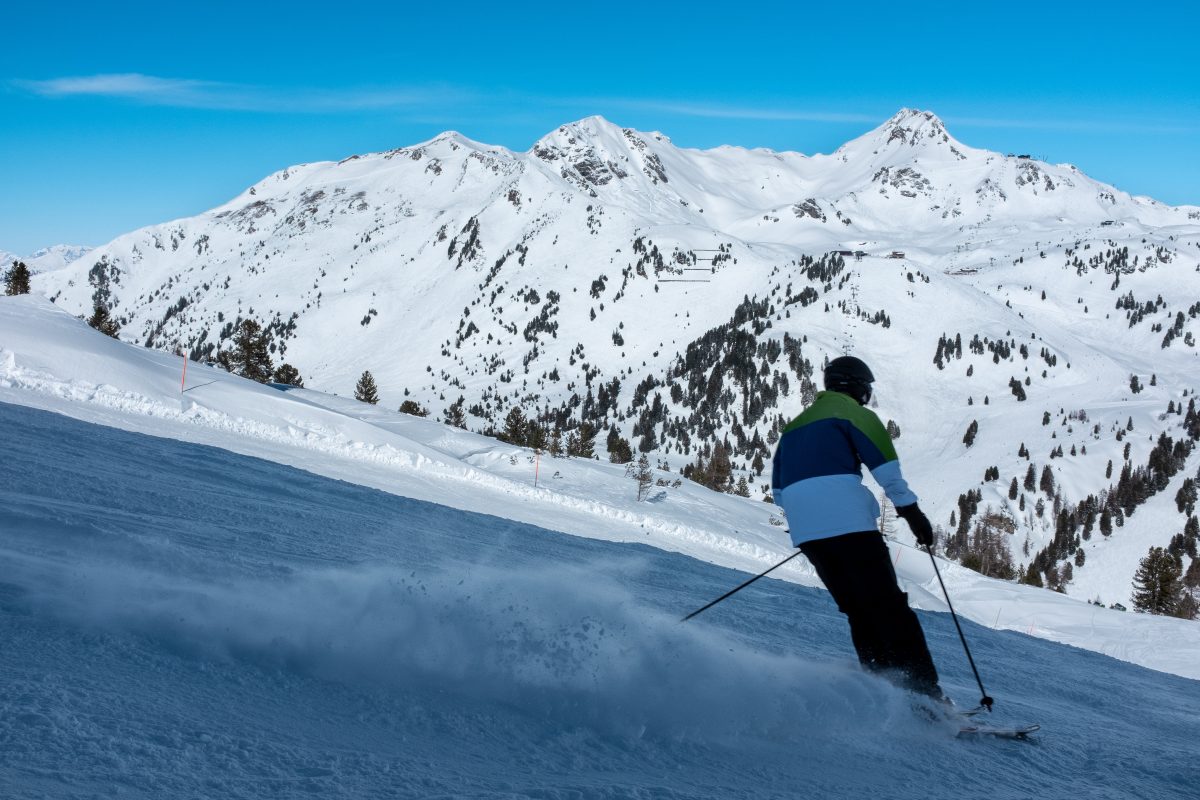 A man ice skiing 