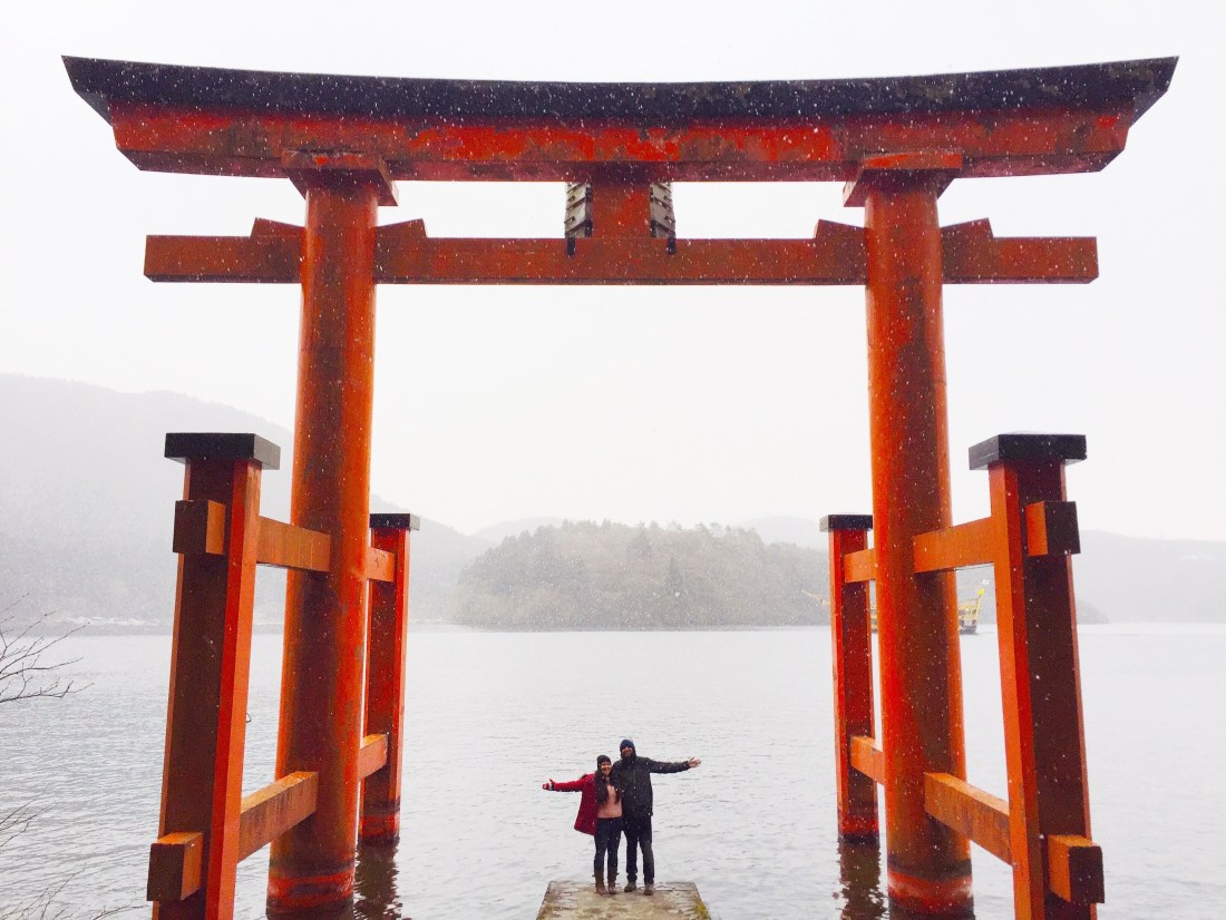 Hakone Shrine's famous gate Hakone Shrine's famous gate