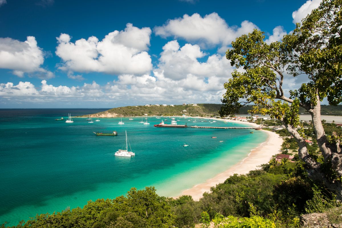 Panoramic view of the Shoai Bay in Anguilla Island.