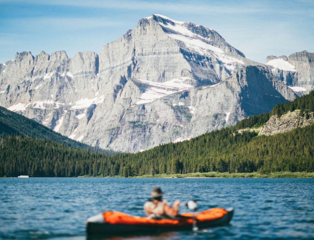 Kayak at Lake McDonald Glacier National Park during summer Kayak at Lake McDonald Glacier National Park during summer