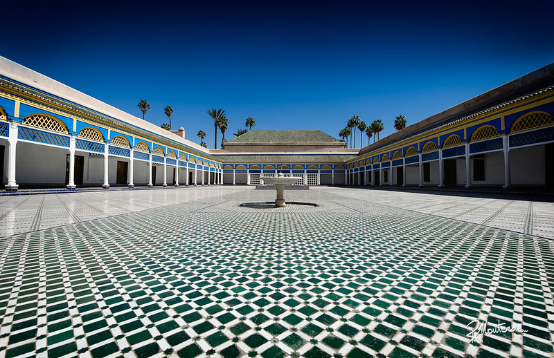 Bahia Palace courtyard in the day