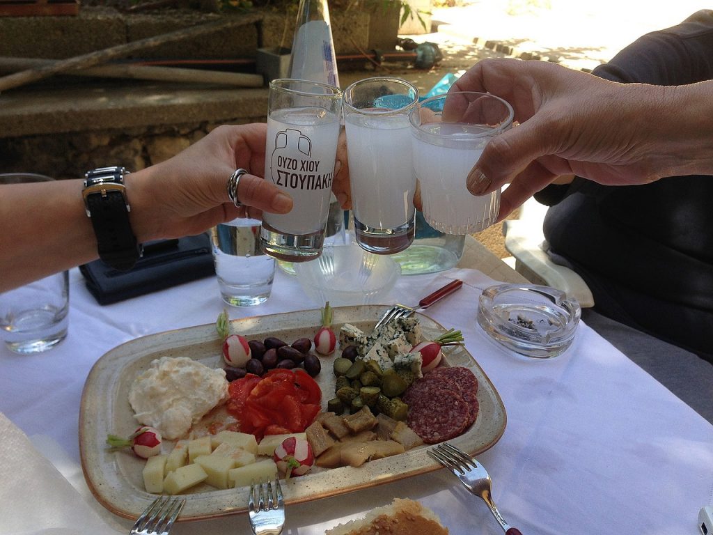 appetisers, ouzo