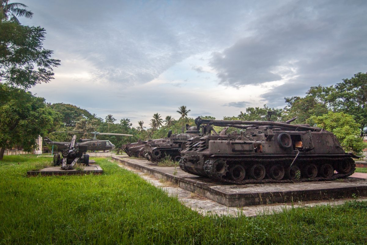 Tanks from the Vietnam War displayed in the Hue Provincial Museum