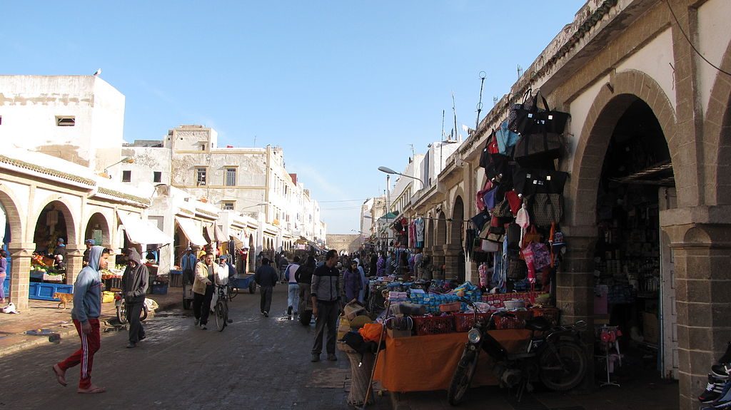 Busy Medina of Essaouira, one of the best things to do in Morocco is just simply strolling in a medina