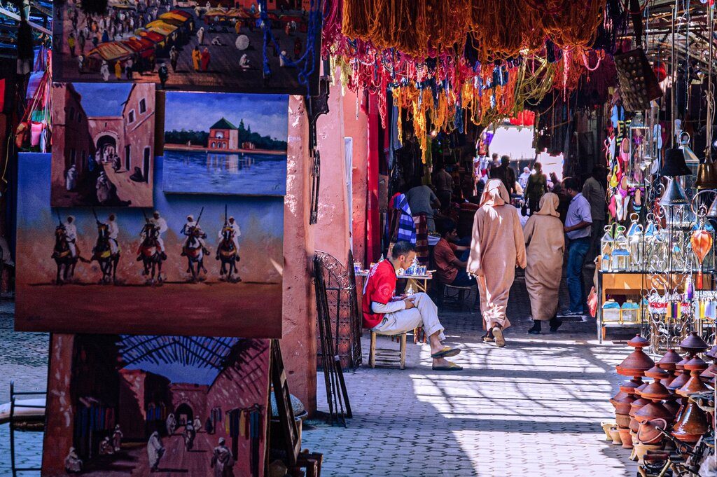 Shopping in colorful souks filled with haggling shoppers and shop owners are one of the most fun things to do in Morocco