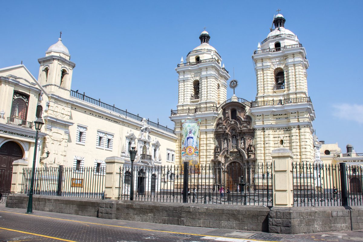 North of Lima’s Plaza Mayor, the church and monastery was completed in 1674 and is a prime example of Spanish Baroque architecture. 