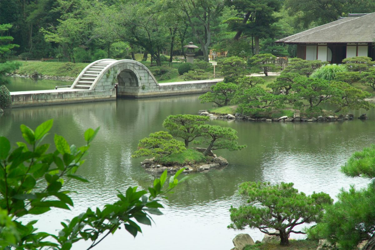 Shukkei-en Garden is a traditional Japanese garden nestled in the middle of downtown Hiroshima.