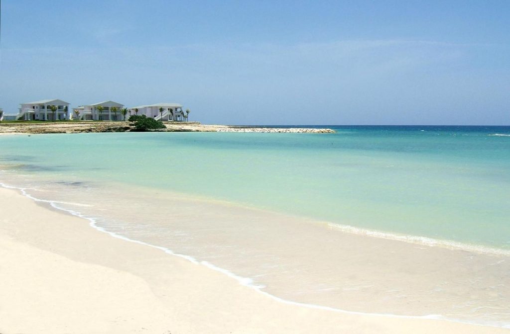 Pristine white sand at the nude beach area in Grand Palladium Lady Hamilton Resort & Spa