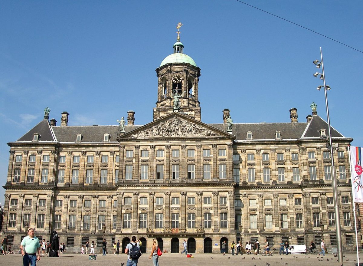 Impressive, Imposing image of the towering Royal Palace, Amsterdam Impressive, Imposing image of the towering Royal Palace, Amsterdam