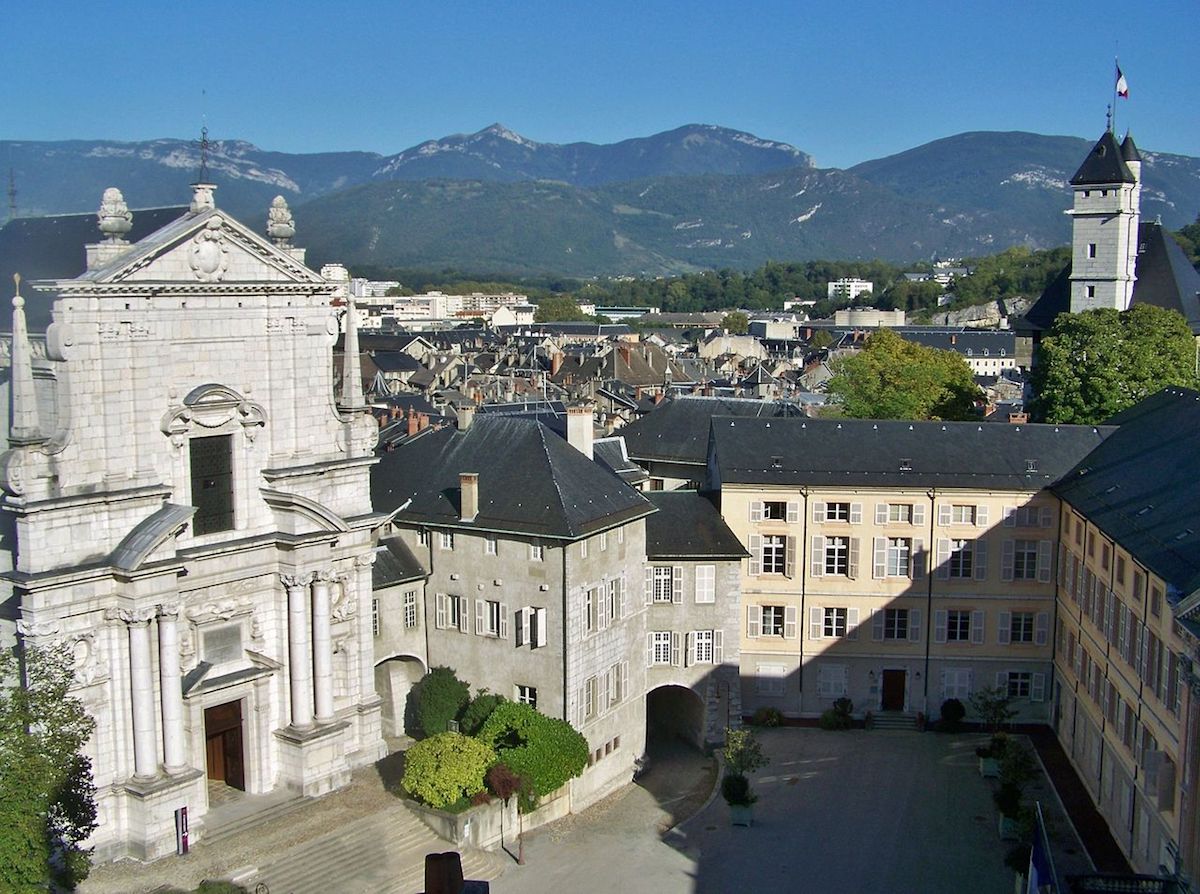 Aerial view of the historic town of Chambèry