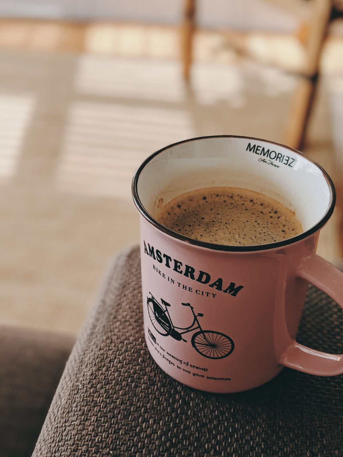 Close-up picture of well-brewed coffee in an Amsterdam cup Close-up picture of well-brewed coffee in an Amsterdam cup
