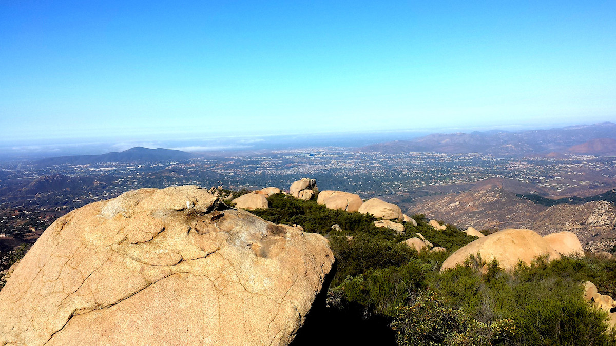 Hot day at Mt Woodson Trail, Potato Chip Rock Hot day at Mt Woodson Trail, Potato Chip Rock