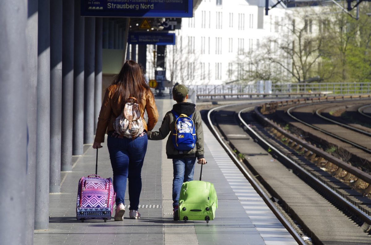 Mom and Child Traveling Together Mom and Child Traveling Together