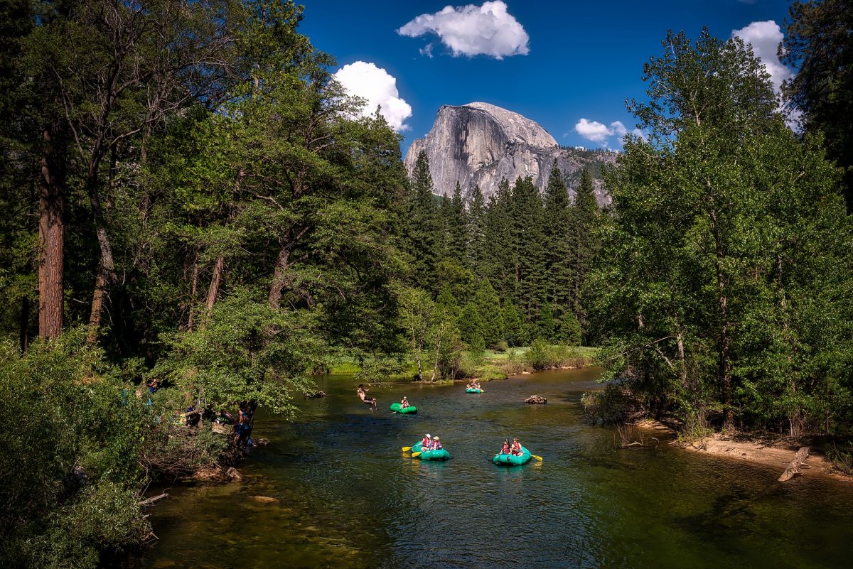 Rafting at Yosemite Valley