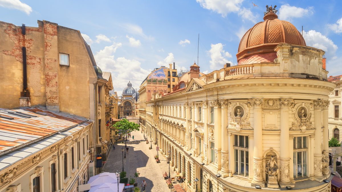 Bucharest Old Town during a sunny day