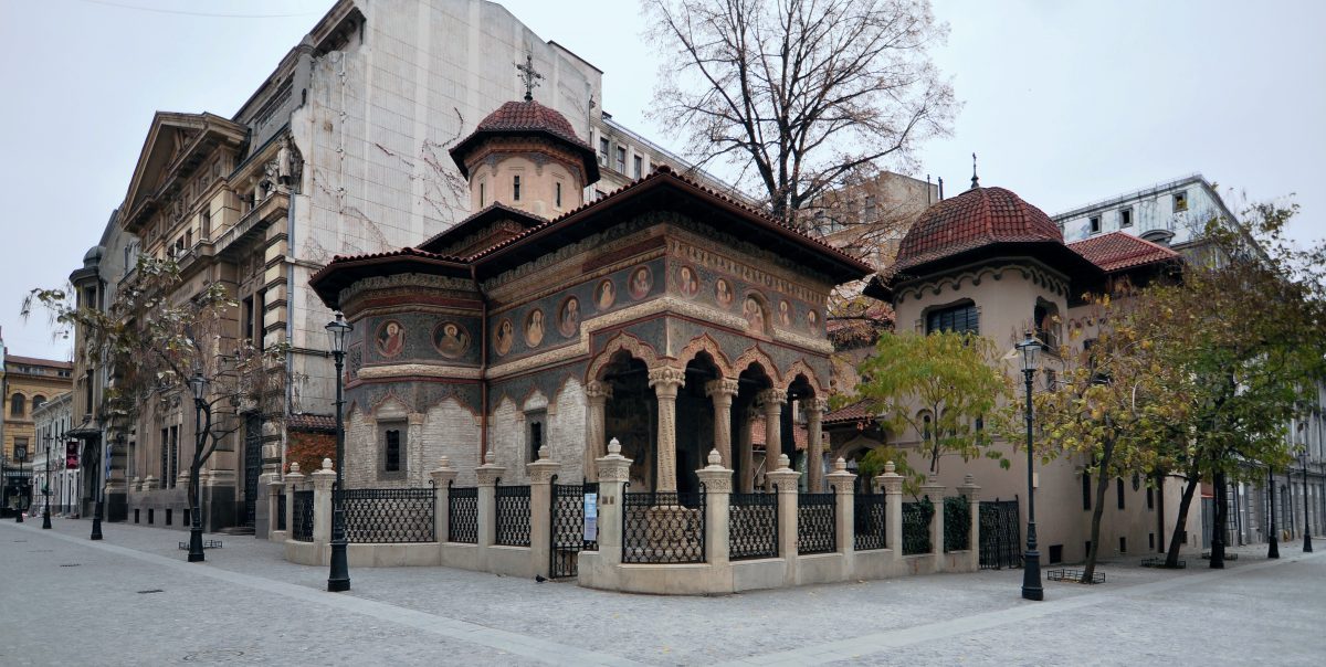 photo of the Stavropoleos Monastery at the corner