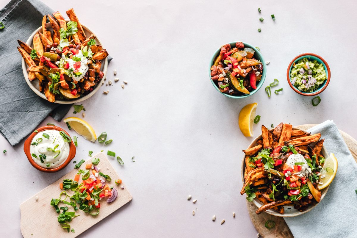 Sweet Potato Fries with sour cream on the side. 