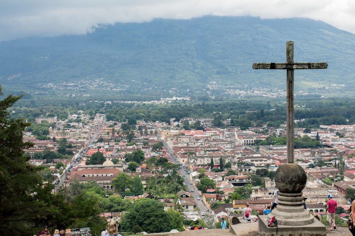 guatemala cross aerial photo of Guatemala with the famous Cerro dela Cruz