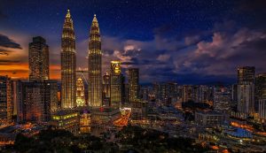 Night view of Petronas Twin Tower