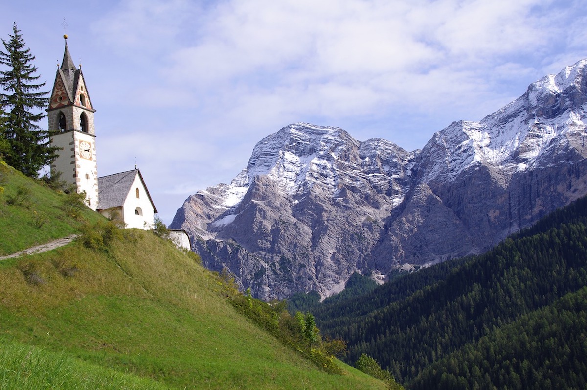 Stunning alpine mountain range of Lienz Dolomites