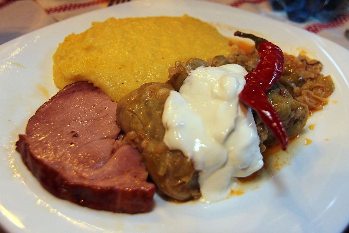 Sarmale, Romania's national dish, is ground meat wrapped in cabbage