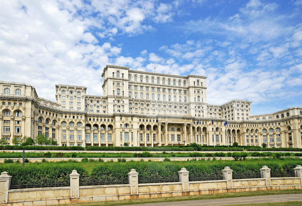 The Palace of the Parliament in Romania, the world's largest civilian building and most expensive administrative building