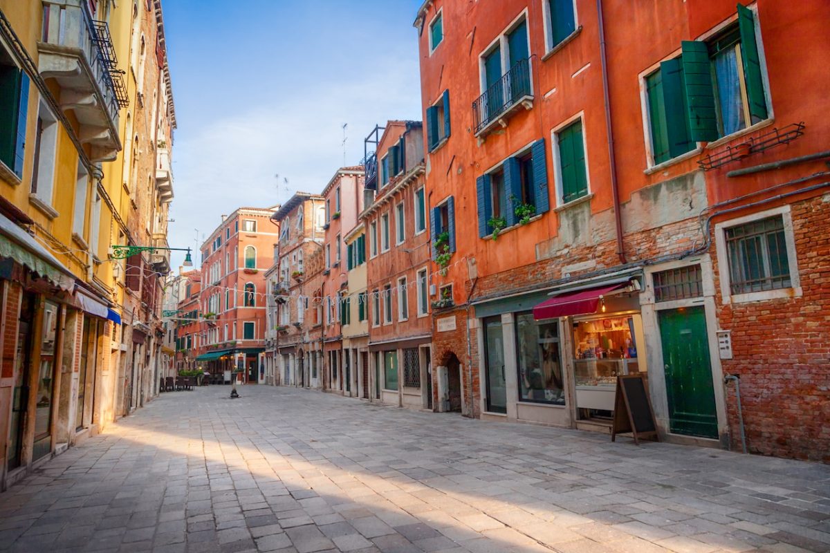 Old street in Castello, Venice, Italy Old street in Castello, Venice, Italy