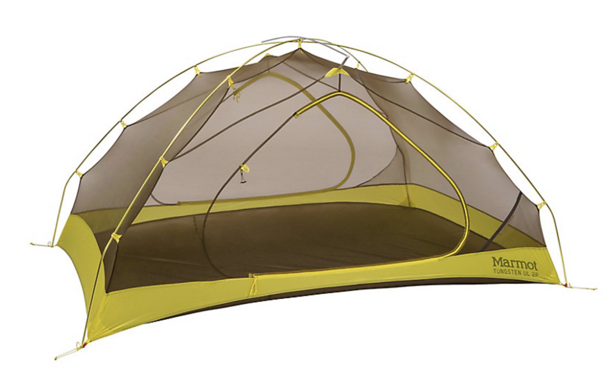 Marmot Tungsten tent in yellow and brown