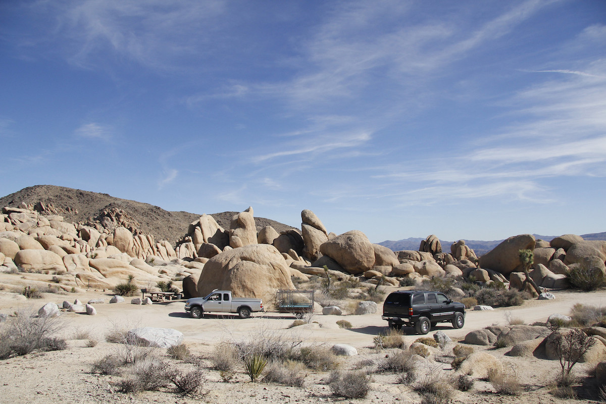 The giant granite boulders in White Tank Campground