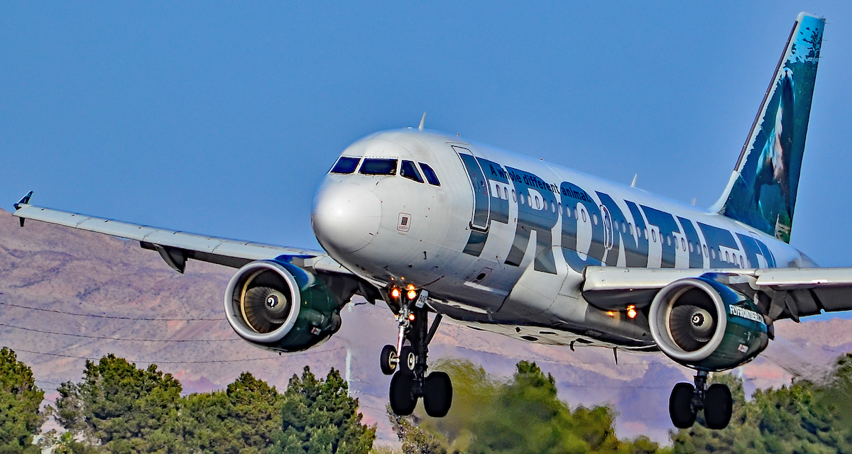 Frontier Airlines Airbus a few minutes after take-off