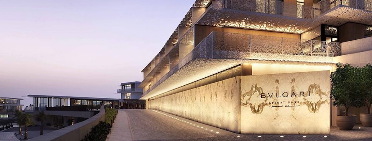 Gorgeous facade of Bvlgari Resort in Dubai