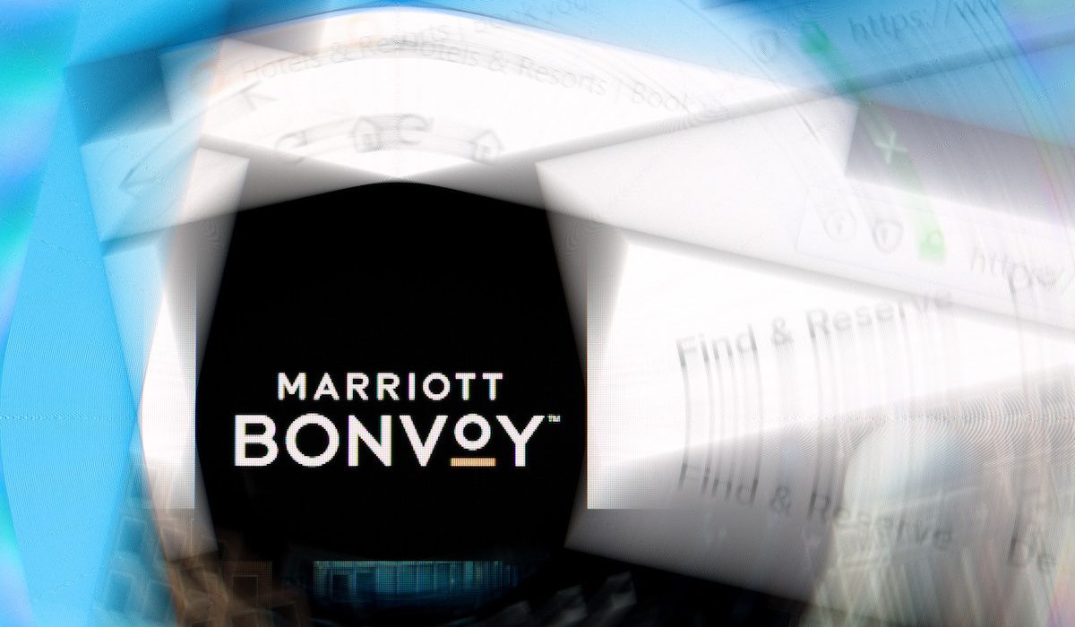 Marriott Bonvoy logo on company website with ripple effect Marriott Bonvoy logo on company website with ripple effect