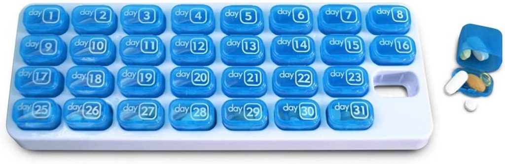 Pill Thing Monthly Pill Organizer in blue