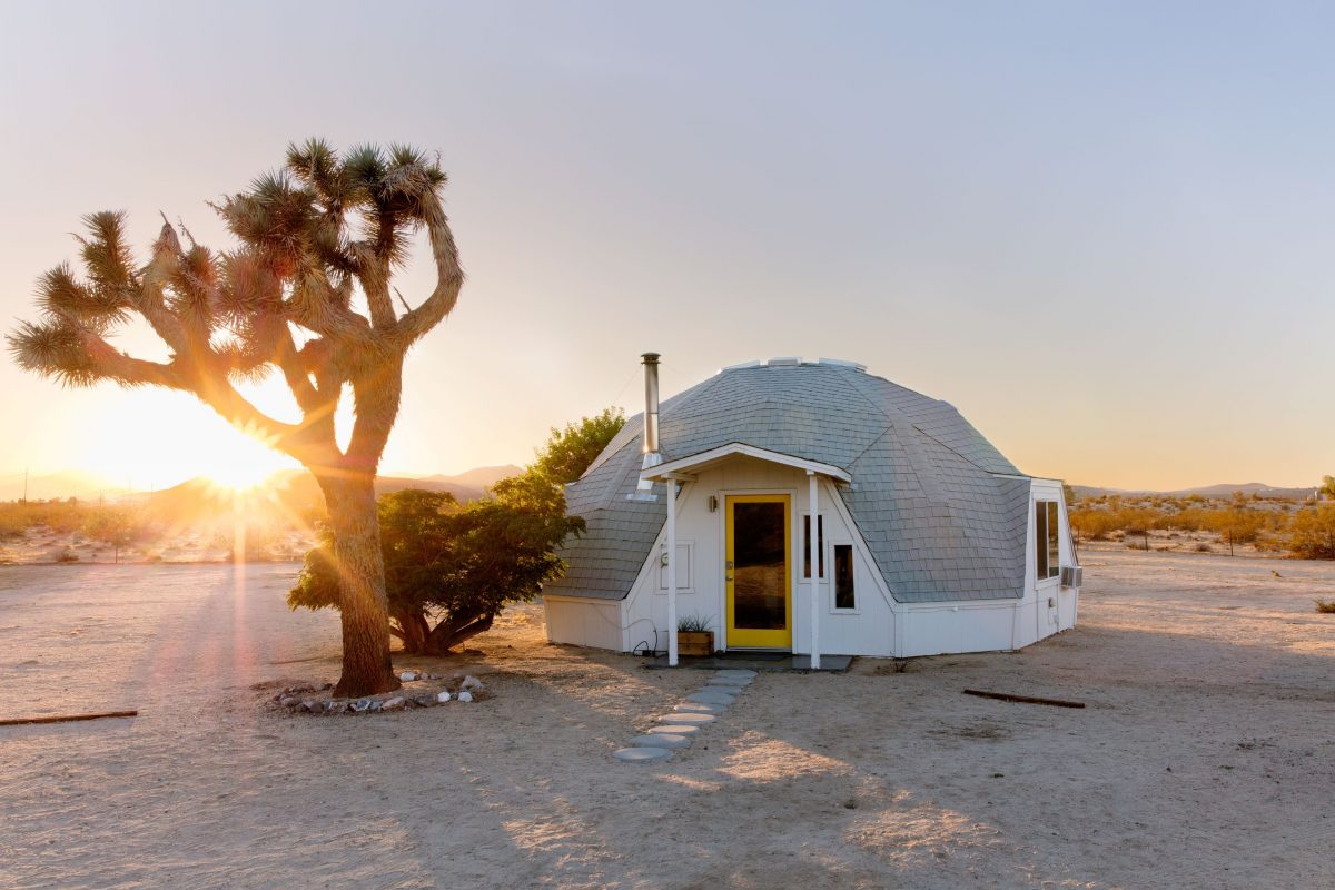 Dome accommodations in the middle of a desert