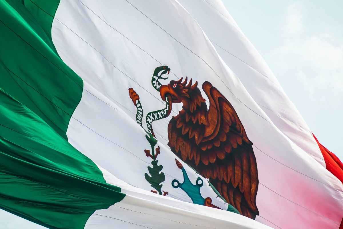 Mexican flag waving