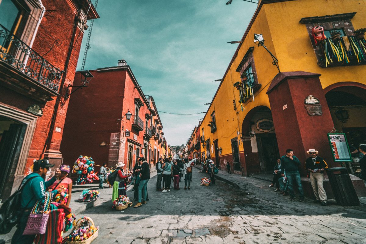 Colorful buildings as an architectural feature in Mexico