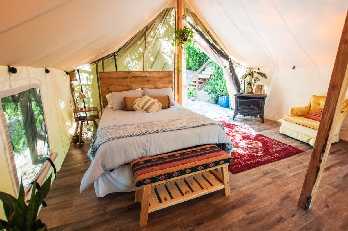 Hideaway tent's interior