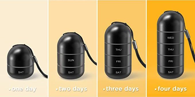 Aluminium pills organizer with waterproof casing