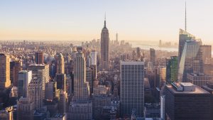 View from the top of the Rockefeller Center in Manhattan, New York City