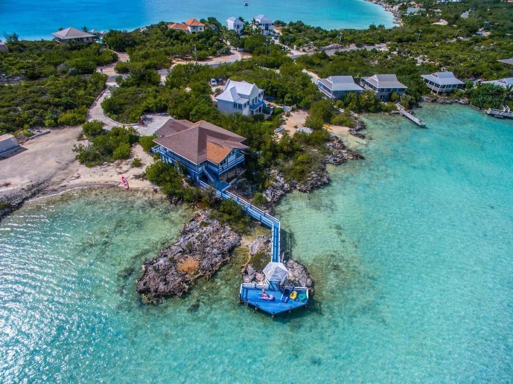 A drone shot of the beautiful island of Turks and Caicos A drone shot of the beautiful island of Turks and Caicos