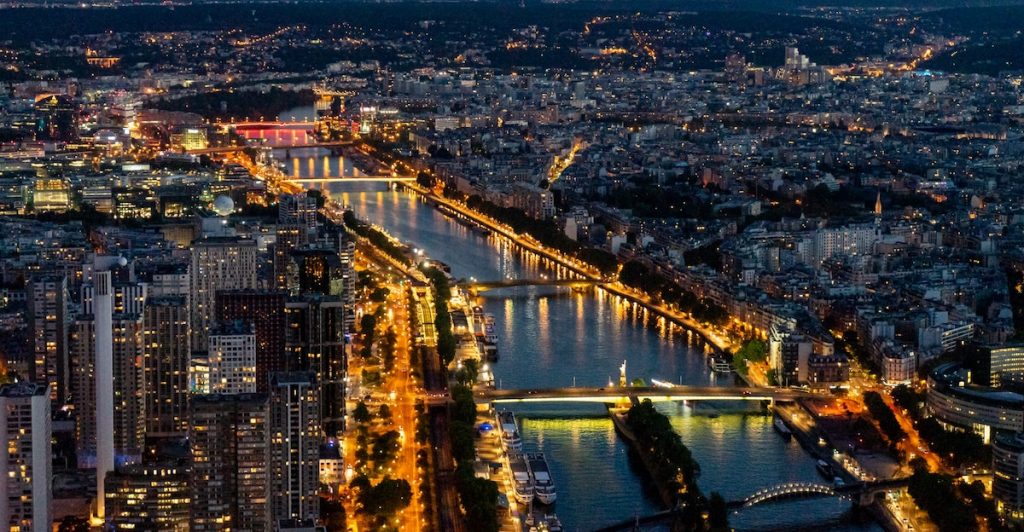 View from the top of the Eiffel Tower, Paris