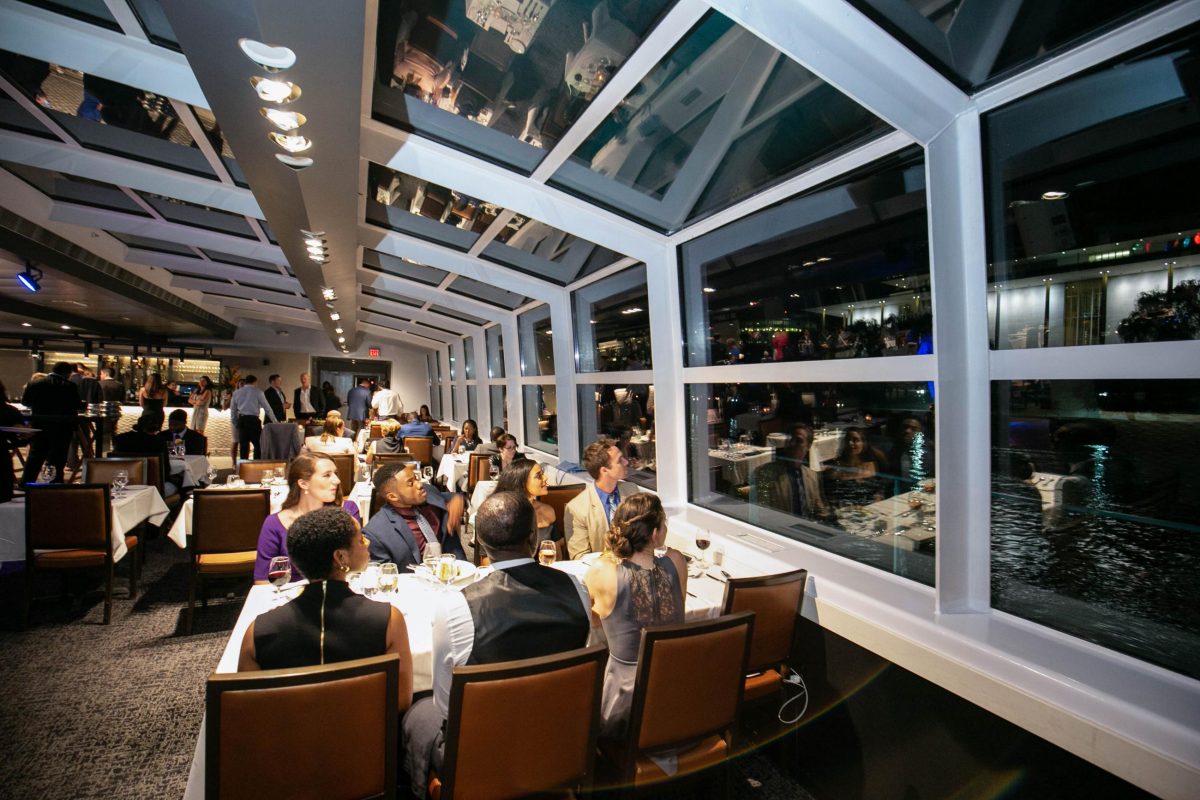 diners looking out the river while dining