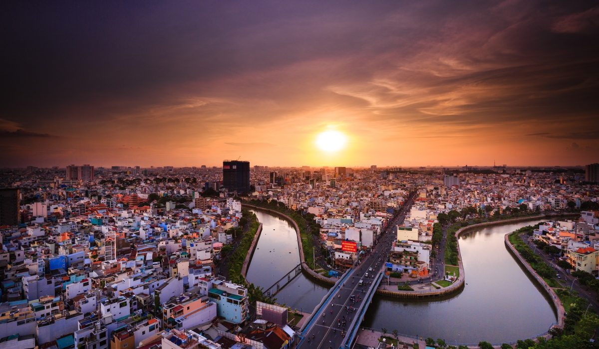Ho Chi Minh City a sunset in the city of ho chi minh