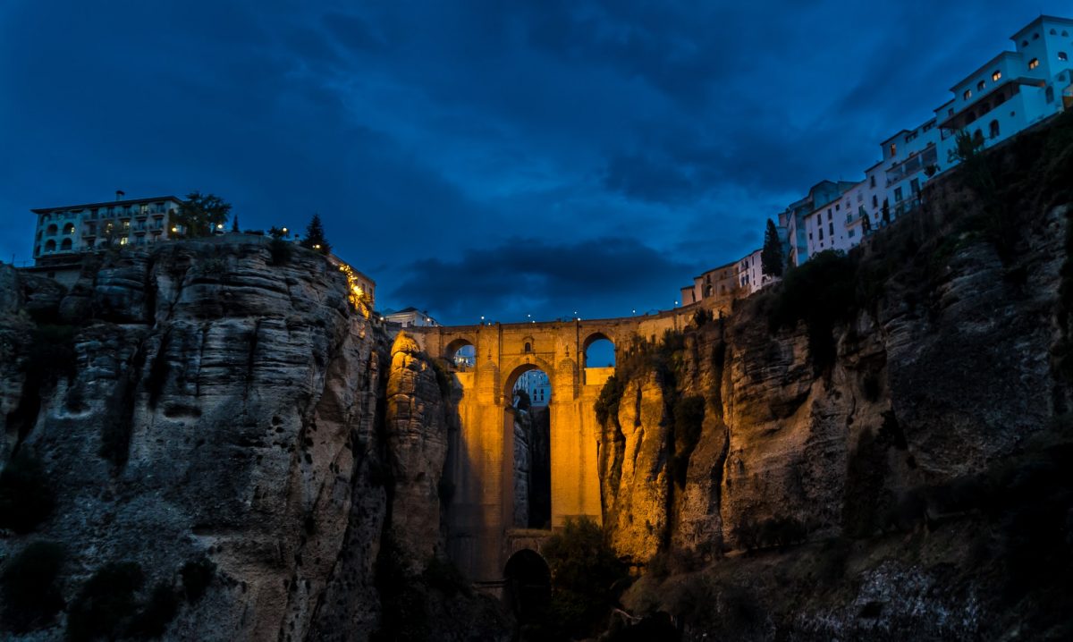 a massive ronda bridge connecting two canyons 