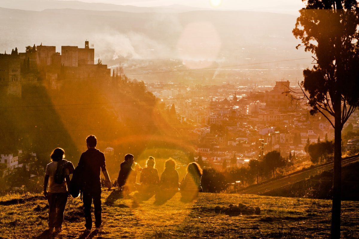 people watching granada's sunset people watching granada's sunset