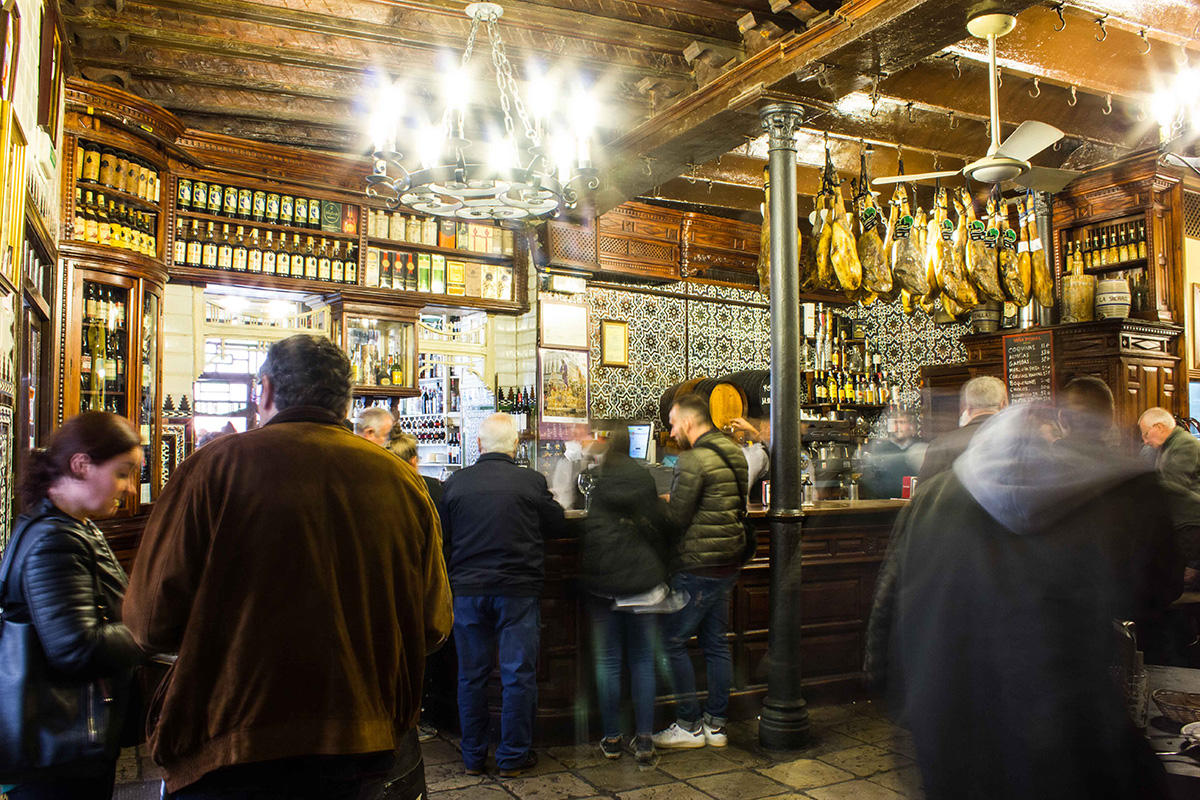 a busy tapas restaurant in andalusia