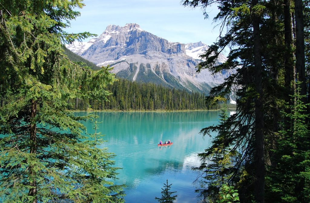 View of Emerald Lake in Yoho National Park, British Columbia