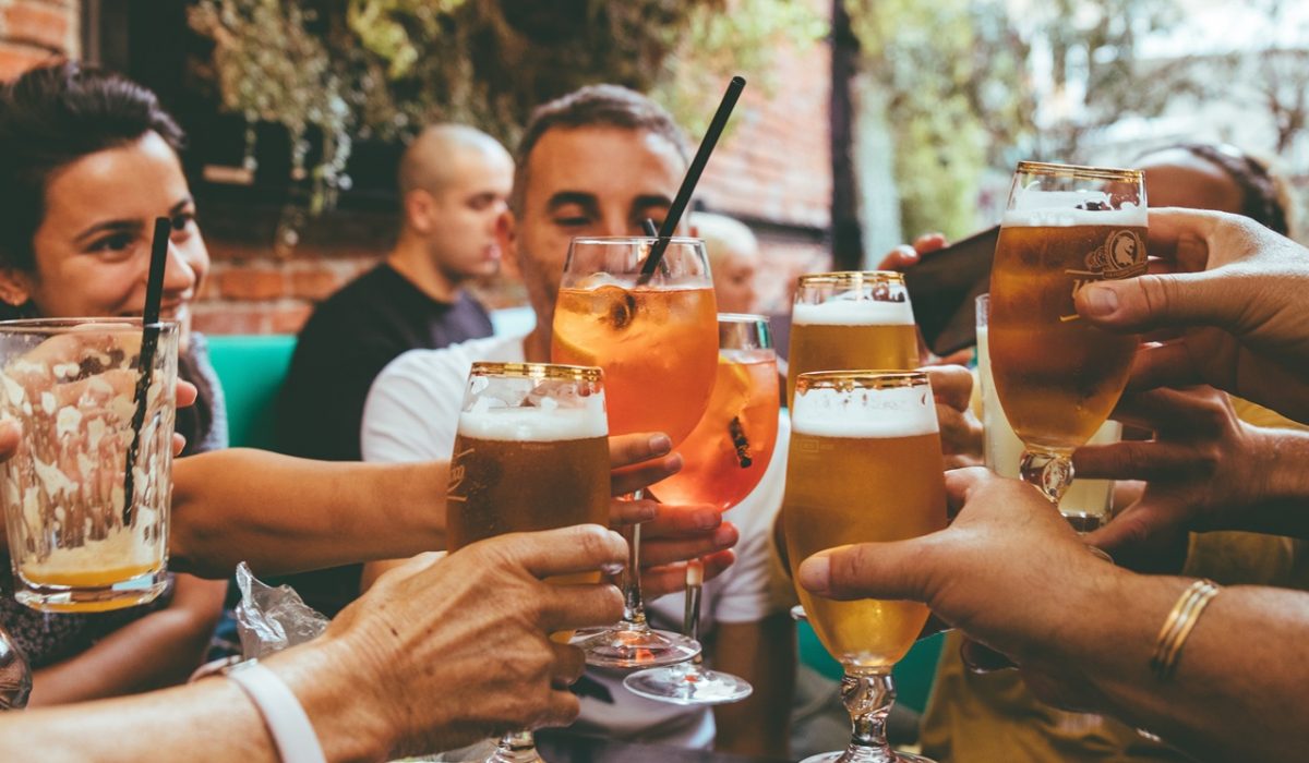 Social drinking People sharing drinks