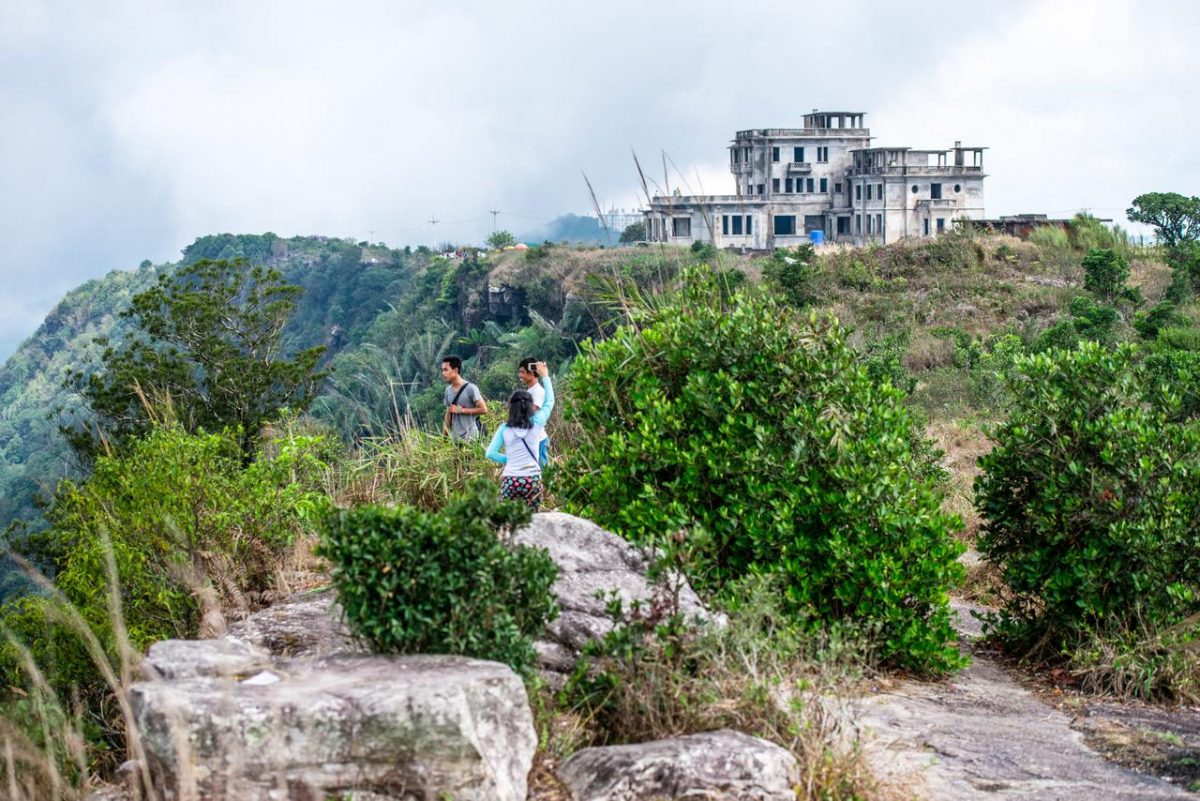 a group of people in mount bokor