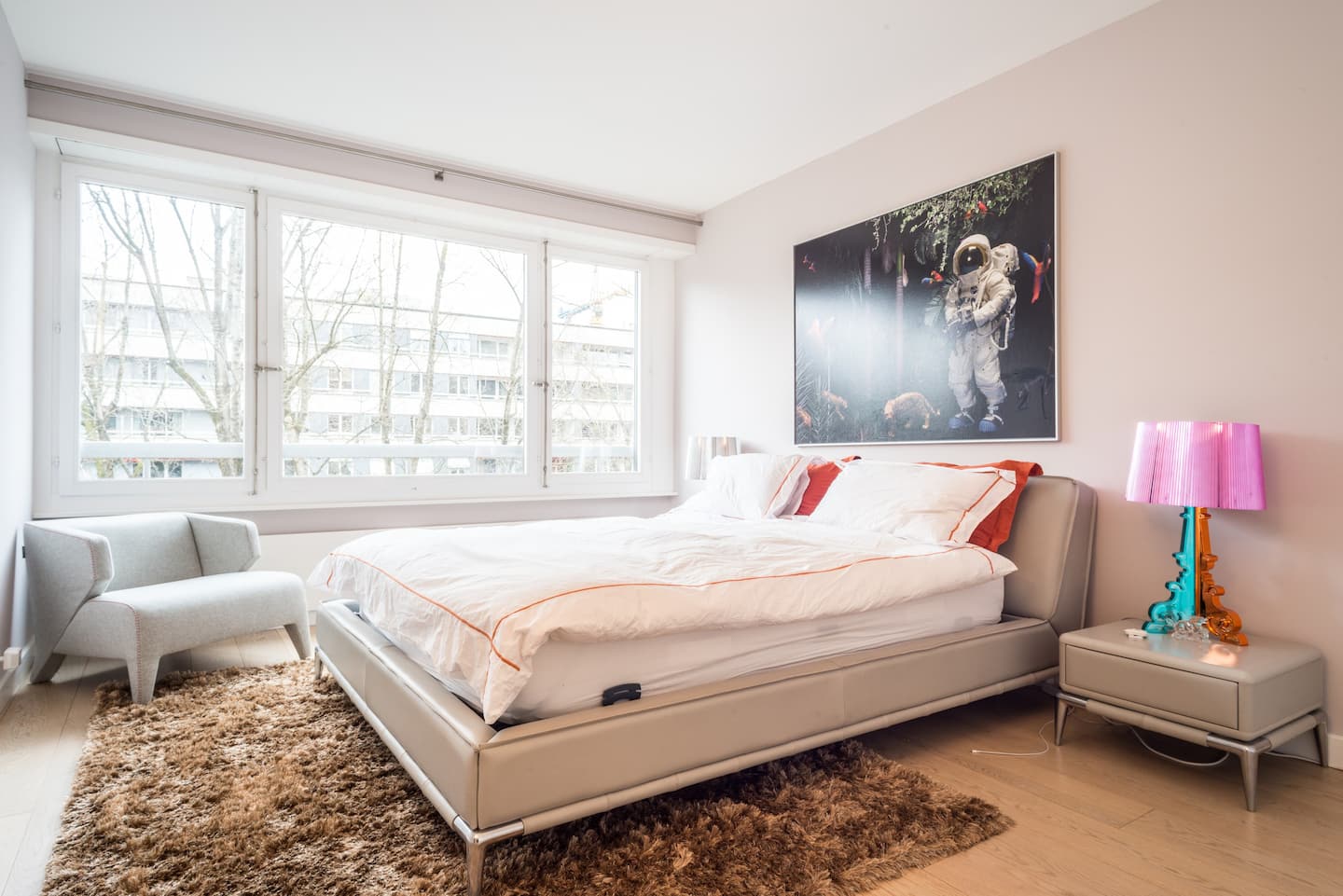 a modern bedroom in an Airbnb in Switzerland a modern bedroom in an Airbnb in Switzerland